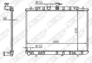 Радиатор двигателя (пластинчатый, 2.0D, МКПП/АКПП) SAT Nissan X-trail 2 T31 рестайлинг (2010-2015)