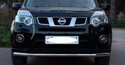 Защита переднего бампера (Ø63 мм, нержавейка) SLITKOFF Nissan (Нисан) X-trail (Х-трейл)  2 T31 (2010-2015) 2 T31 рестайлинг