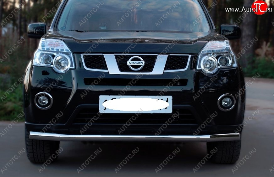 15 999 р. Защита переднего бампера (Ø63 мм, нержавейка) SLITKOFF Nissan X-trail 2 T31 рестайлинг (2010-2015)  с доставкой в г. Краснодар