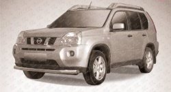 13 499 р. Одинарная защита переднего бампера диаметром 76 мм Slitkoff Nissan X-trail 2 T31 рестайлинг (2010-2015) (Цвет: нержавеющая полированная сталь)  с доставкой в г. Краснодар. Увеличить фотографию 1