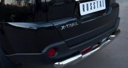 18 649 р. Защита заднего бампера (2 трубы Ø63, нержавейка) SLITKOFF  Nissan X-trail  2 T31 (2010-2015) рестайлинг  с доставкой в г. Краснодар. Увеличить фотографию 2