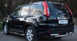 17 649 р. Защита заднего бампера (2 трубы Ø76, нержавейка) SLITKOFF  Nissan X-trail  2 T31 (2010-2015) рестайлинг  с доставкой в г. Краснодар. Увеличить фотографию 4