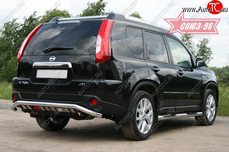 16 244 р. Защита заднего бампера Souz-96 (d60 с элементами из профиля) Nissan X-trail 2 T31 рестайлинг (2010-2015)  с доставкой в г. Краснодар