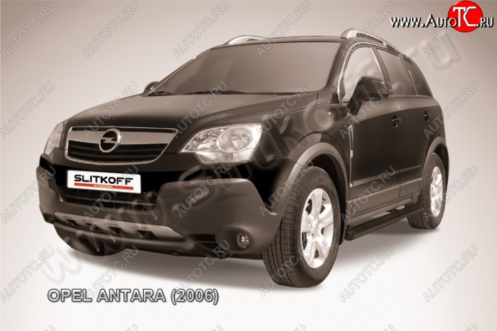 4 549 р. Защита переднего бампер Slitkoff  Opel Antara (2006-2010) (Цвет: серебристый)  с доставкой в г. Краснодар