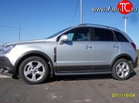 11 899 р. Защита порогов с проступью d76 мм Металл Дизайн  Opel Antara (2006-2010) (полированная нержавейка)  с доставкой в г. Краснодар