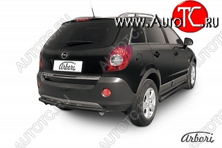 5 399 р. Защита заднего бампера Arbori (черная, 1 труба d57 mm). Opel Antara (2006-2010)  с доставкой в г. Краснодар