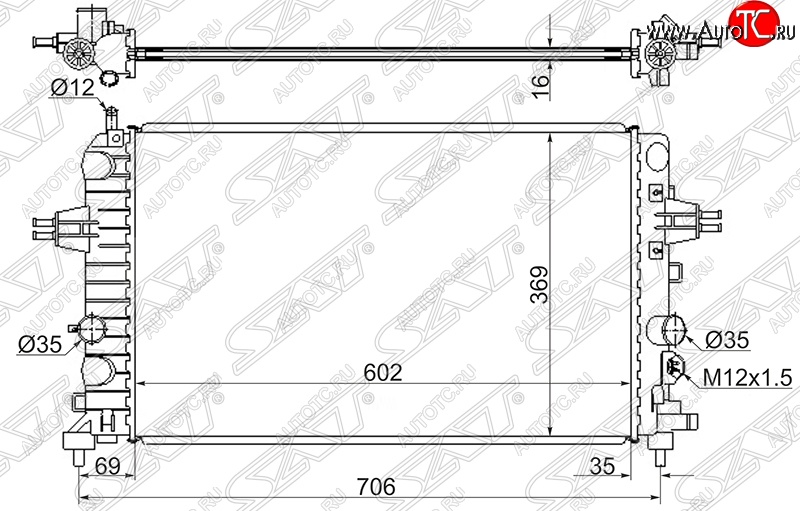 4 999 р. Радиатор двигателя SAT Opel Astra H хэтчбек 5дв дорестайлинг (2004-2007)  с доставкой в г. Краснодар