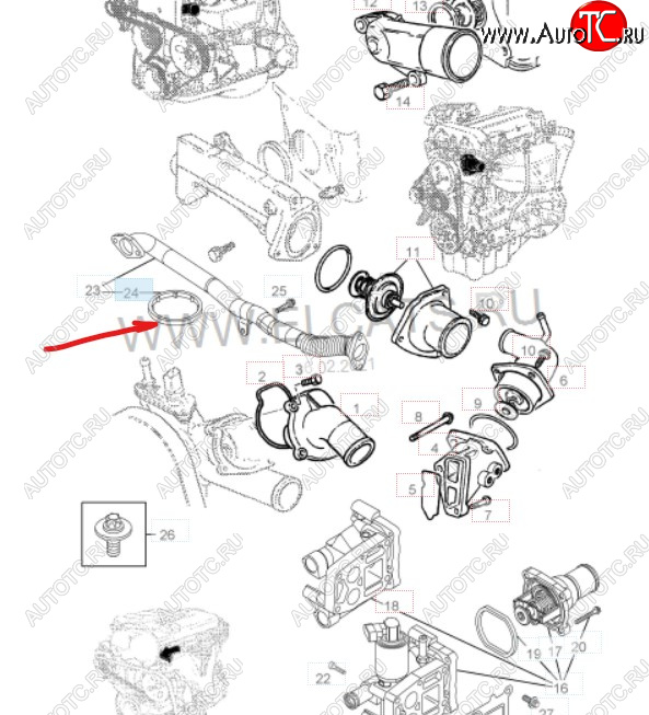 133 р. Уплотнительное кольцо маслопровода GM (дв. Z16XEP, к корпусу масляного фильтра) Opel Astra H универсал (2004-2007)  с доставкой в г. Краснодар