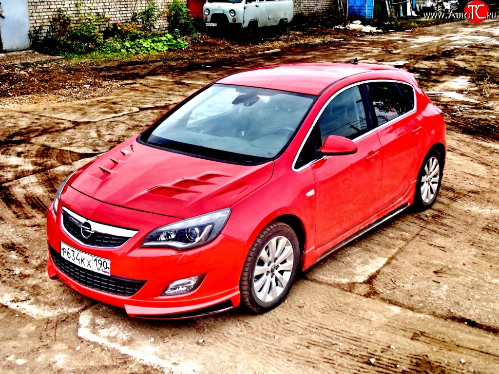 15 199 р. Пластиковый капот Sport Opel Astra J хэтчбек 5 дв. дорестайлинг (2009-2012) (Неокрашенный)  с доставкой в г. Краснодар