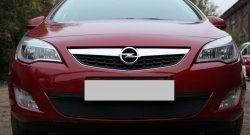 1 469 р. Сетка на бампер Russtal (черная)  Opel Astra  J (2009-2012) хэтчбек 5 дв. дорестайлинг  с доставкой в г. Краснодар. Увеличить фотографию 3