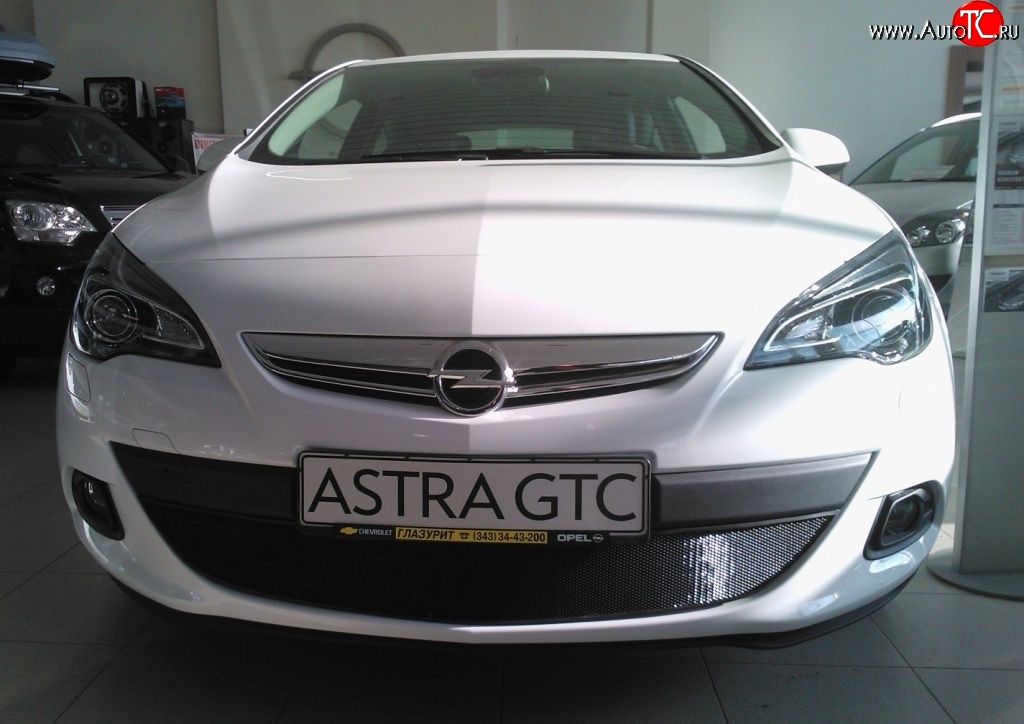 1 469 р. Сетка на бампер GTC Russtal (черная)  Opel Astra  J (2009-2012) хэтчбек 5 дв. дорестайлинг  с доставкой в г. Краснодар