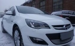 1 539 р. Сетка на бампер Russtal (хром)  Opel Astra  J (2012-2017) хэтчбек 5 дв.  рестайлинг  с доставкой в г. Краснодар. Увеличить фотографию 2