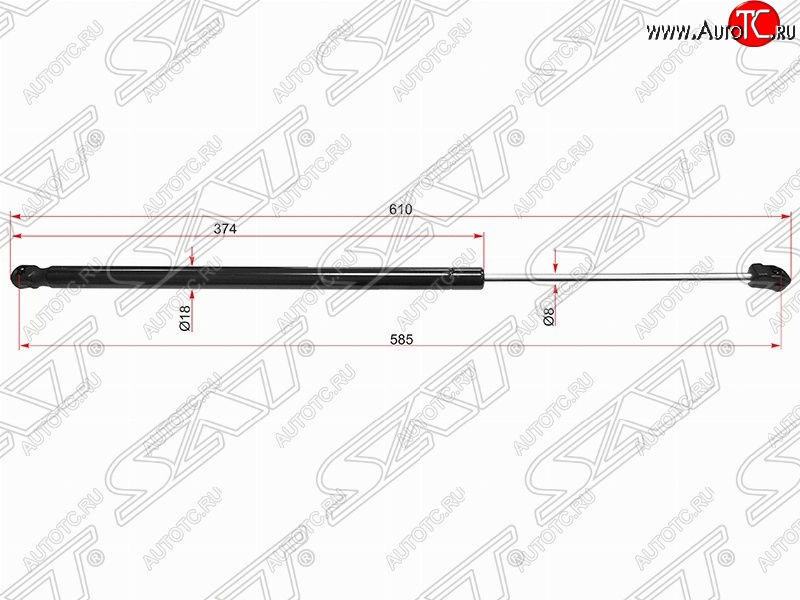 599 р. Газовый упор крышки багажника SAT  Opel Astra  J (2009-2017) хэтчбек 5 дв. дорестайлинг, хэтчбек 5 дв.  рестайлинг  с доставкой в г. Краснодар