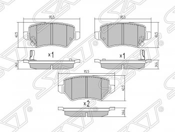 Колодки тормозные SAT (задние) Opel Zafira В дорестайлинг (2005-2008)