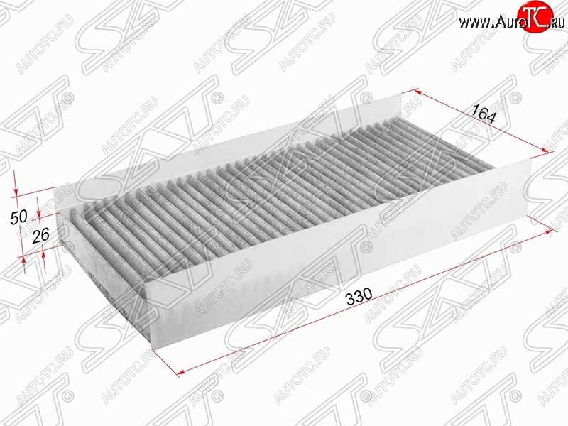 349 р. Фильтр салонный SAT (угольный, 330х164х50/26 mm)  Opel Corsa  C - Vectra  C  с доставкой в г. Краснодар