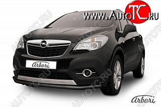 6 389 р. Защита переднего бампера Arbori (черная, 1 труба d57 mm). Opel Mokka  дорестайлинг (2012-2016)  с доставкой в г. Краснодар