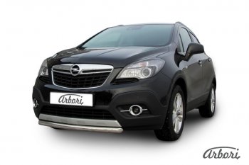 11 159 р. Защита переднего бампера Arbori (короткая, нержавейка, 1 труба d57 mm). Opel Mokka  дорестайлинг (2012-2016)  с доставкой в г. Краснодар. Увеличить фотографию 2