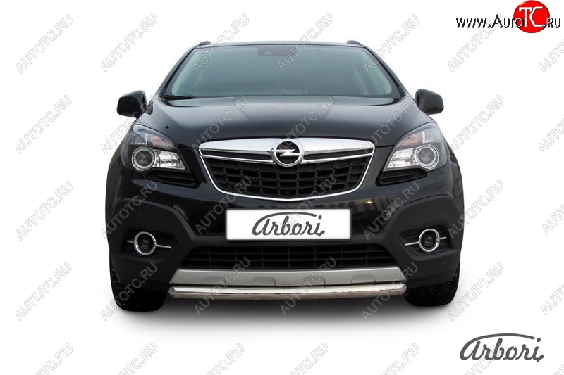 11 159 р. Защита переднего бампера Arbori (короткая, нержавейка, 1 труба d57 mm). Opel Mokka  дорестайлинг (2012-2016)  с доставкой в г. Краснодар