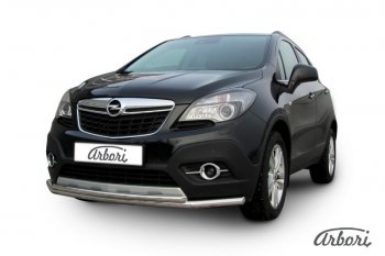 14 363 р. Защита переднего бампера Arbori (нержавейка, 2 трубы d57 и 42 mm) Opel Mokka  дорестайлинг (2012-2016)  с доставкой в г. Краснодар. Увеличить фотографию 2