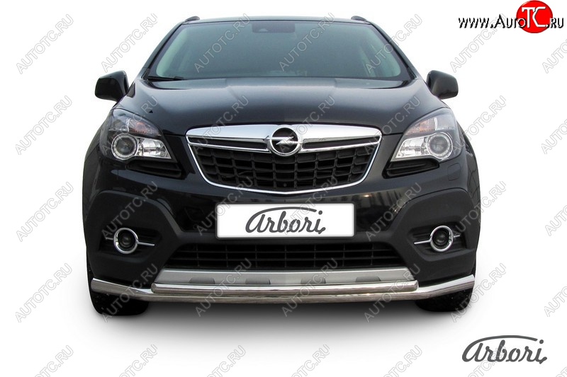 14 363 р. Защита переднего бампера Arbori (нержавейка, 2 трубы d57 и 42 mm) Opel Mokka  дорестайлинг (2012-2016)  с доставкой в г. Краснодар