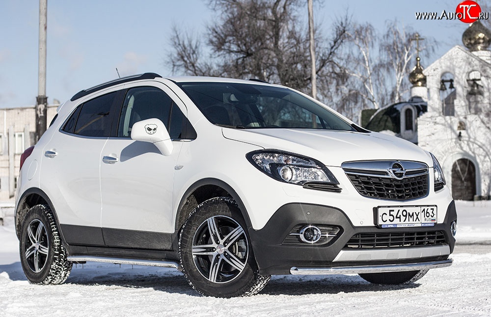 8 099 р. Одинарная защита переднего бампера диаметром 51 мм Petroil Tuning Opel Mokka  дорестайлинг (2012-2016) (привод: передний)  с доставкой в г. Краснодар