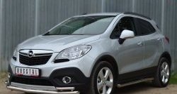 20 999 р. Защита переднего бампера (2 трубыØ63 и 42 мм, нержавейка) SLITKOFF Opel Mokka  дорестайлинг (2012-2016)  с доставкой в г. Краснодар. Увеличить фотографию 4