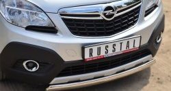 14 949 р. Защита переднего бампера (Ø75х42 мм, нержавейка) Russtal Opel Mokka  дорестайлинг (2012-2016)  с доставкой в г. Краснодар. Увеличить фотографию 2