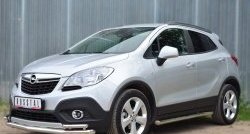 13 849 р. Защита порогов из круглой трубы диаметром 63 мм Russtal Opel Mokka  дорестайлинг (2012-2016) (Защита порогов с со скосами на торцах (вариант 1))  с доставкой в г. Краснодар. Увеличить фотографию 4