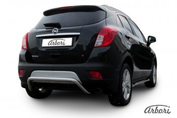 12 149 р. Защита заднего бампера Arbori (скоба, нержавейка, 1 труба d57 mm). Opel Mokka  дорестайлинг (2012-2016)  с доставкой в г. Краснодар. Увеличить фотографию 2