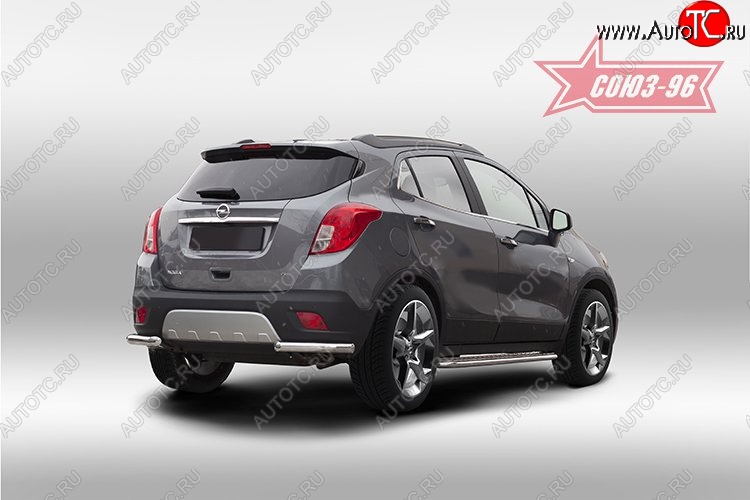 10 574 р. Защита заднего бампера из боковых уголков Souz-96 (d60) Opel Mokka  дорестайлинг (2012-2016)  с доставкой в г. Краснодар