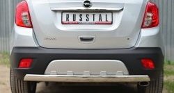 Защита заднего бампера (Ø75x42 мм, нержавейка) Russtal Opel Mokka  дорестайлинг (2012-2016)