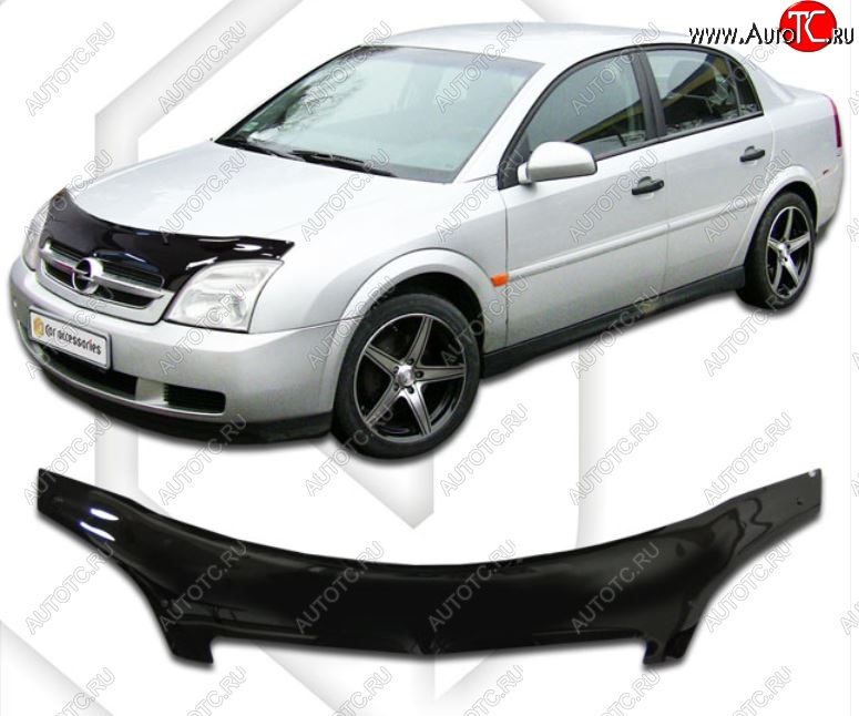 2 399 р. Дефлектор капота CA-Plastiс exclusive Opel Vectra C лифтбэк дорестайлинг (2002-2006) (Classic черный, Без надписи)  с доставкой в г. Краснодар