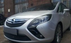 1 469 р. Нижняя сетка на бампер Russtal (черная)  Opel Zafira  С (2011-2016) дорестайлинг  с доставкой в г. Краснодар. Увеличить фотографию 3