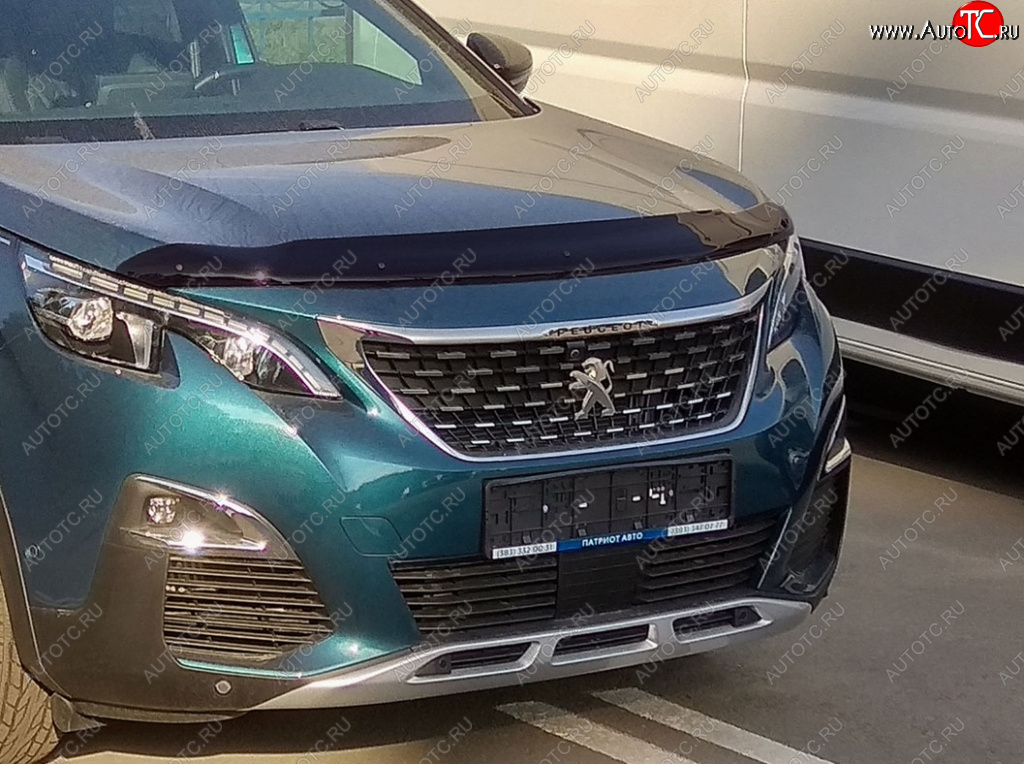 2 879 р. Дефлектор капота SIM Peugeot 3008 2 (2016-2024)  с доставкой в г. Краснодар