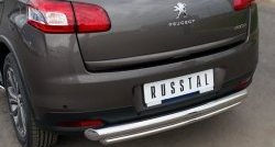 14 399 р. Защита заднего бампера (Ø76 и 42 мм, нержавейка) SLITKOFF  Peugeot 4008 (2012-2017) (с короткой нижней трубой)  с доставкой в г. Краснодар. Увеличить фотографию 3