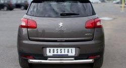 14 399 р. Защита заднего бампера (Ø76 и 42 мм, нержавейка) SLITKOFF Peugeot 4008 (2012-2017) (с короткой верхней трубой)  с доставкой в г. Краснодар. Увеличить фотографию 2