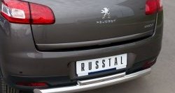 14 399 р. Защита заднего бампера (Ø76 и 42 мм, нержавейка) SLITKOFF Peugeot 4008 (2012-2017) (с короткой верхней трубой)  с доставкой в г. Краснодар. Увеличить фотографию 3