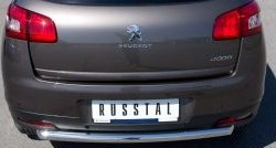 Одинарная защита заднего бампера из трубы диаметром 63 мм SLITKOFF Peugeot 4008 (2012-2017)