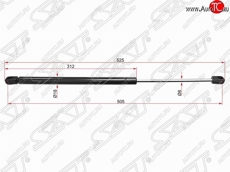 499 р. Газовый упор крышки багажника SAT Peugeot 407 универсал (2004-2011)  с доставкой в г. Краснодар