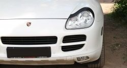 1 599 р. Реснички на фары RA Porsche Cayenne 955 (2002-2006) (Неокрашенные)  с доставкой в г. Краснодар. Увеличить фотографию 5