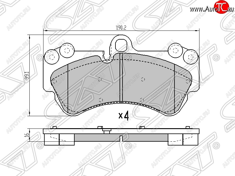 2 189 р. Колодки тормозные SAT (передние) Volkswagen Touareg GP рестайлинг (2006-2010)  с доставкой в г. Краснодар