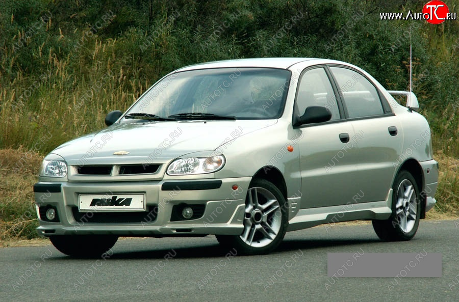 10 699 р. Передний бампер Nika Chevrolet Lanos T100 седан (2002-2017) (Неокрашенный, Без вставок под ПТФ)  с доставкой в г. Краснодар