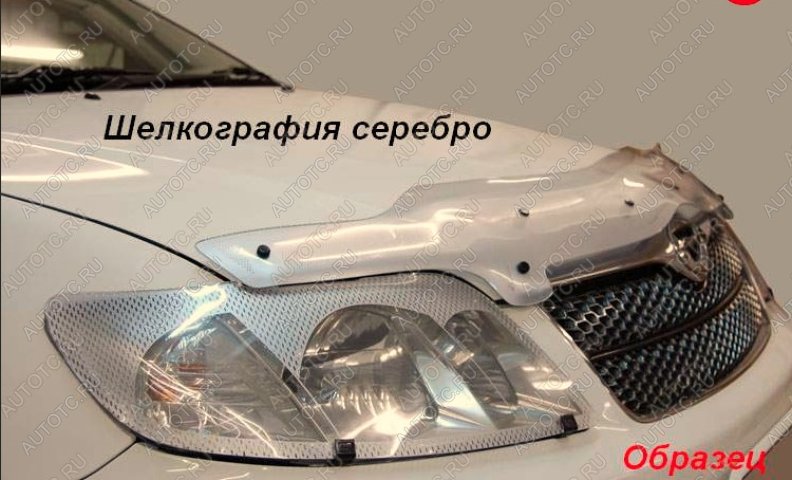 2 369 р. Дефлектор капота CA-Plastiс  Mitsubishi Airtek (2001-2008) (серия Шелкография серебро)  с доставкой в г. Краснодар