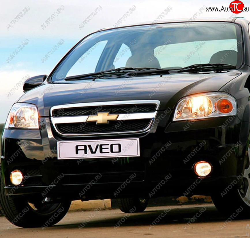 2 399 р. Бампер передний (с отверстиями под ПТФ) GAMMA  Chevrolet Aveo  T250 (2006-2011) седан рестайлинг (Неокрашенный)  с доставкой в г. Краснодар