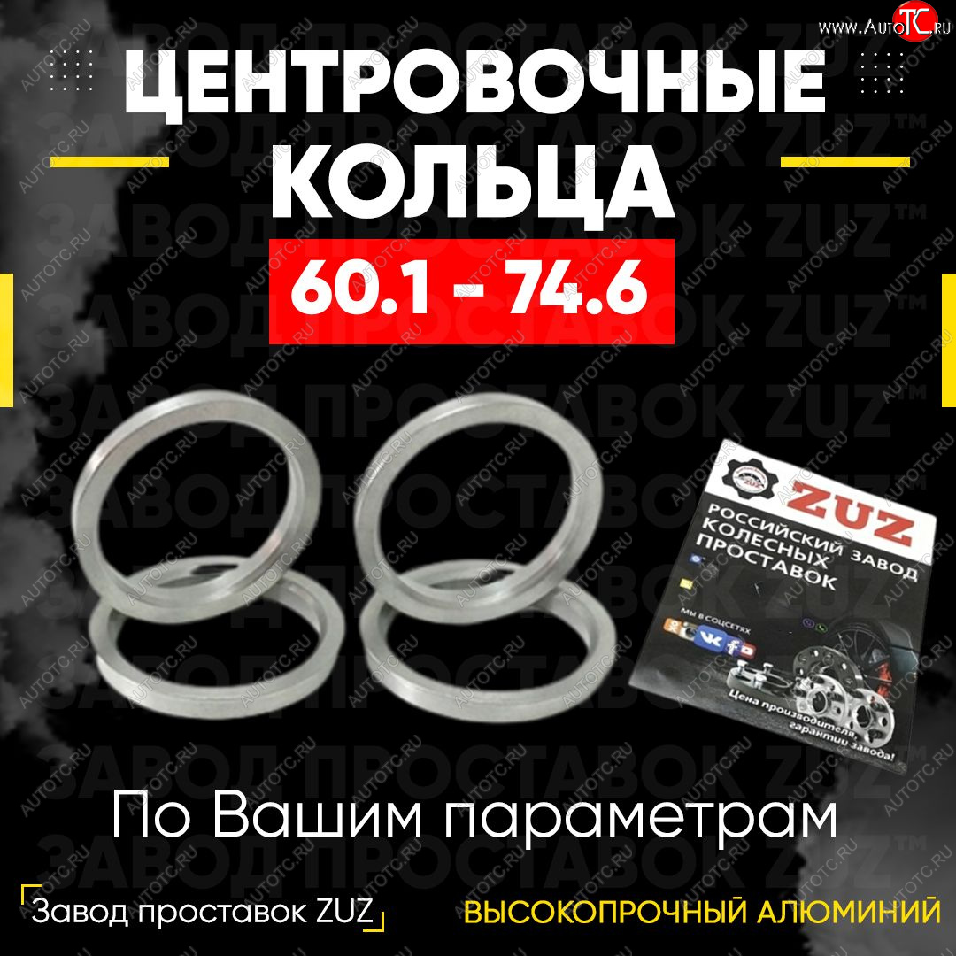 1 269 р. Алюминиевое центровочное кольцо (4 шт) ЗУЗ 60.1 x 74.6    с доставкой в г. Краснодар