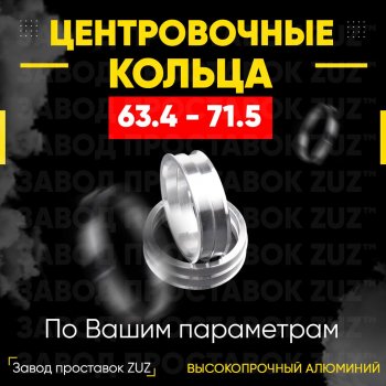 Алюминиевое центровочное кольцо (4 шт) ЗУЗ 63.4 x 71.5 Volvo S90 седан рестайлинг (2020-2025) 