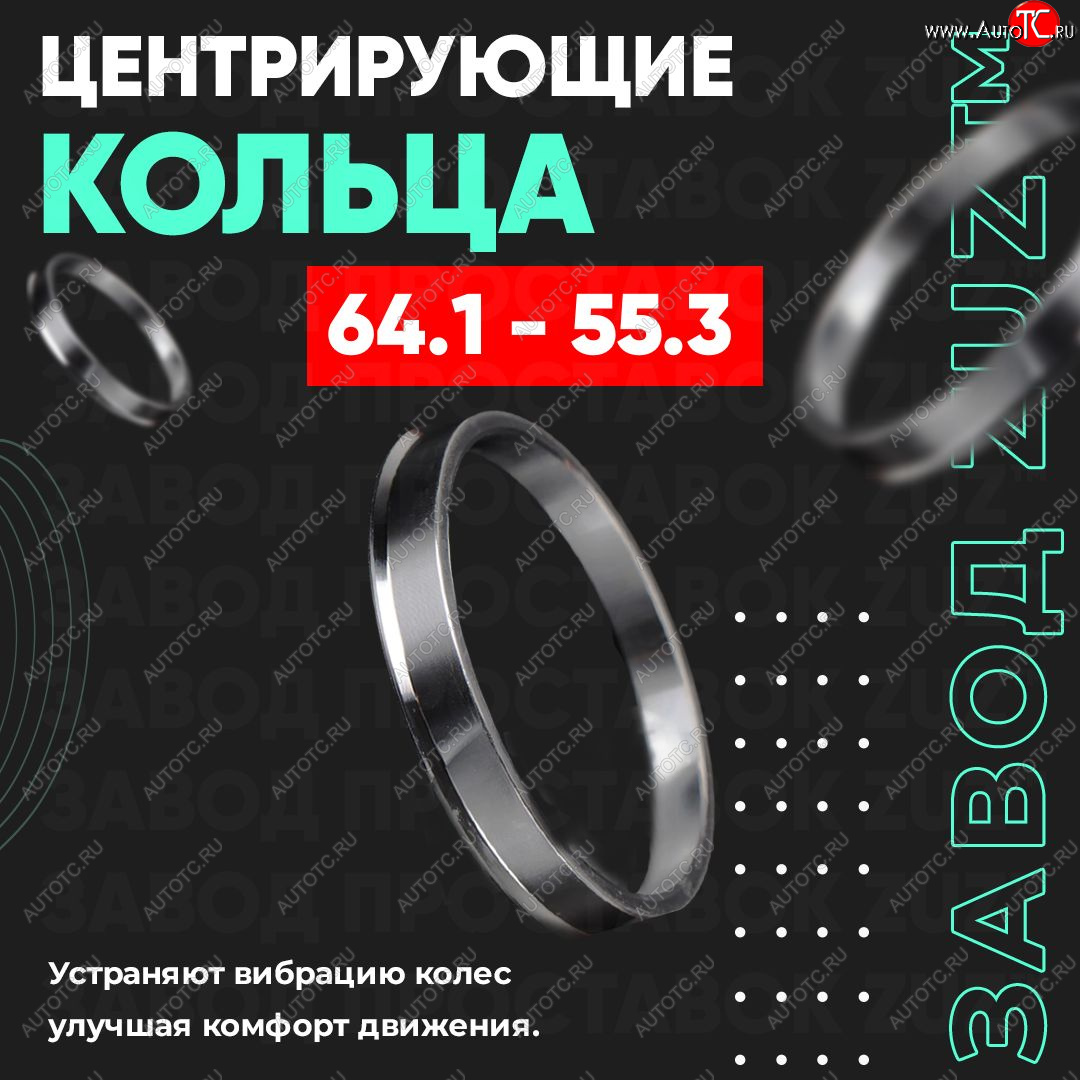 1 269 р. Алюминиевое центровочное кольцо (4 шт) ЗУЗ 55.3 x 64.1    с доставкой в г. Краснодар