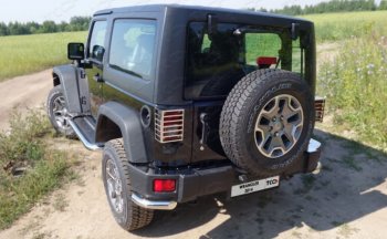 11 749 р. Защита заднего бампера (V-3.6, 3 двери, уголки, d60,3 мм) TCC Jeep Wrangler JK 3 дв. дорестайлинг (2006-2010)  с доставкой в г. Краснодар. Увеличить фотографию 1