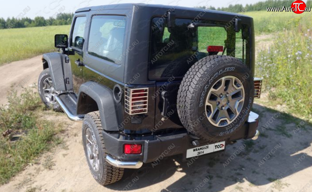 11 749 р. Защита заднего бампера (V-3.6, 3 двери, уголки, d60,3 мм) TCC Jeep Wrangler JK 3 дв. дорестайлинг (2006-2010)  с доставкой в г. Краснодар