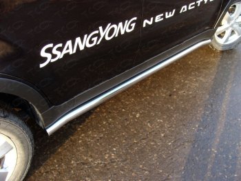 Защита порогов труба d60,3 мм ТСС Тюнинг SSANGYONG (Ссан) Actyon (Актион) (2013-2021) рестайлинг  (серые)